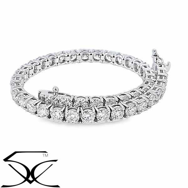 Classic Tennis Bracelet Lab Grown Diamonds in 18K White Gold 6.08 carat