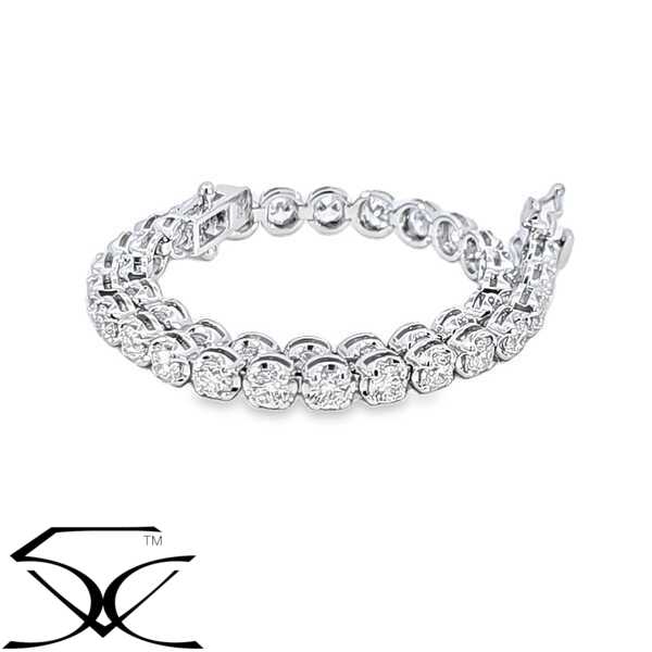 Classic Tennis Bracelet Lab Grown Diamonds in 18K White Gold 5.58 carat